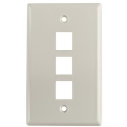 HellermannTyton FPTRIPLE-FW | Standard Single Gang 3 Port Faceplate, ABS 94V-0, Office White, 1/pkg