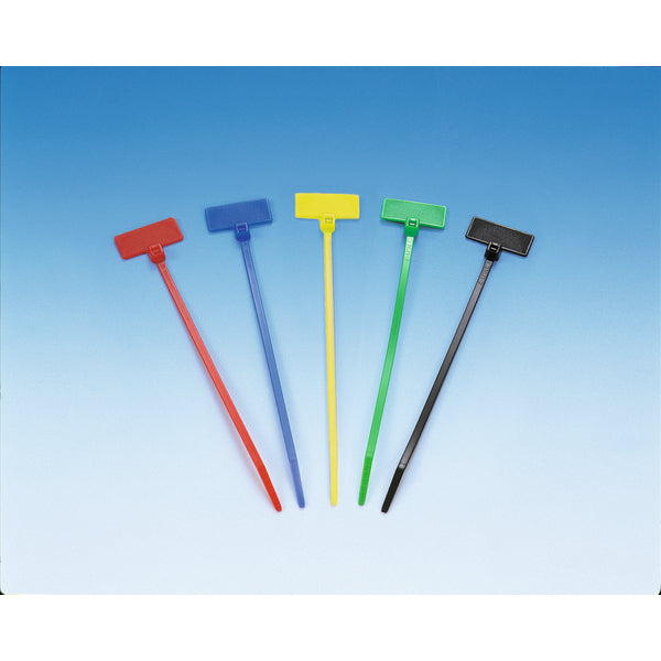 HellermannTyton IT18FL6L4 | Identification Tie, 4.3" Long, 18Lb Tensile Strength, Pa66, Blue, 200/Pkg