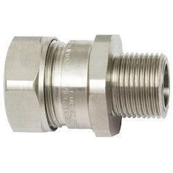 HellermannTyton LTP25-M25-EXD | Hazardous Area Liquid-Tight Flexible Metallic Comp Fitting, Insulated Throat, Straight, M25 Metric Thread, 0.75" (25mm) Dia, Metal, 1/pkg
