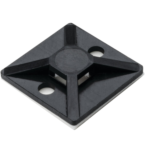 HellermannTyton MB3A0M4 | Rubber Adhesive Cable Tie Mount, 0.75" X 0.75", Use With T18-T30 Cable Tie, Pa66, Black, 1000/Pkg