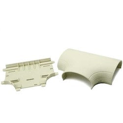 HellermannTyton MCRI-TE | InfoStream Multi-Channel Raceway Tee Fitting, PVC, Ivory, 1/pkg