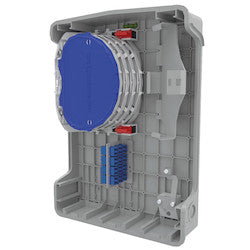 HellermannTyton MDUS3-B2LDP | S3 Splice & Patch Encl, 48-Fiber Splice, 24 LC/APC Adapters & Pigtails, Bskt, Wall Mnt, Gray, 1/pkg