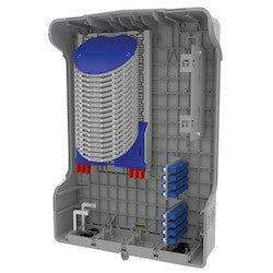 HellermannTyton MDUS5-BX1QSP | S5 Splice & Patch Enclosure, 216 Fiber Splice, 96 LC adapters and pigtails, Wall Mounted, Gray