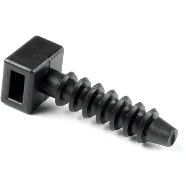 HellermannTyton MMB00C2 | Masonry Cable Tie Mount, 1.185" Long, .188" Hole Dia, .18" Max Cable Tie Width, PA66STHS,BK,100/pkg
