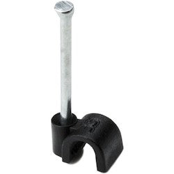 HellermannTyton NC3.50 | Nail Clip, 0.14" Cable Diameter, PP;ST, Black, 100/pkg