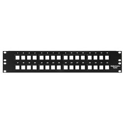 HellermannTyton P108-32-MOD | Modular Patch Panel 32 Port, 2U, Steel, Black, 1/box