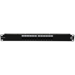 HellermannTyton PP110C5E12 | Category 5e Universal 12 Port Patch Panel, 1U, Black, 1/box