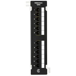 HellermannTyton PP110C5E12V | Category 5e Vertical12 Port Patch Panel, Black, 1/box