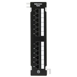 HellermannTyton PP110C612V | Category 6 Vertical12 Port Patch Panel, Black, 1/box