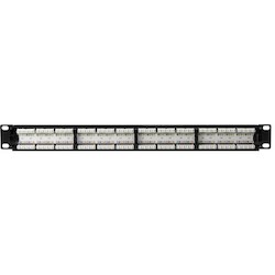HellermannTyton PP110C624 | Category 6 Universal 24 Port Patch Panel, 1U, Black, 1/box