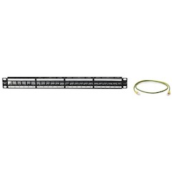 HellermannTyton PP24MOD6AS | Category 6A 1U 24 Port Shielded Patch Panel, 1/box