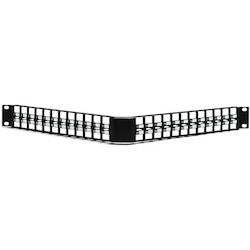 HellermannTyton PP48MOD1AU | Modular Patch Panel, Angled, 48 Port, 1U, Steel, Black, 1/box