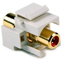 HellermannTyton RCAINSERTR-FW | RCA Coupler Module With Red Stripe, Office White