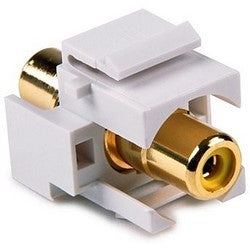 HellermannTyton RCAINSERTY-W | RCA Coupler Module With Yellow Stripe, White