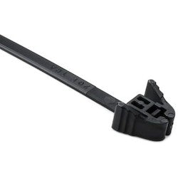 HellermannTyton REZ200.NB3P | Releasable Cable Tie, 7.9" Long, 30 lb Tensile Strength, PA66, Black, 100/pkg