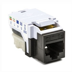 HellermannTyton RJ45FC5E-BRN | Category 5e Modular Keystone Jack, Plenum Rated, Brown, 1/bag