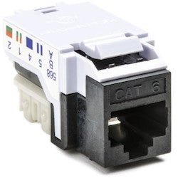 HellermannTyton RJ45FC6-BLK | Category 6 Modular Keystone Jack, Plenum Rated, Black, 1/bag
