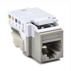 HellermannTyton RJ45FC6-GRY | Category 6 Modular Keystone Jack, Plenum Rated, Gray, 1/bag
