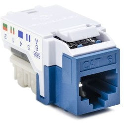 HellermannTyton RJ45FC6B-BLU | Category 6 Modular Keystone Jack Bulk Pack, Plenum Rated, Blue, 50/box