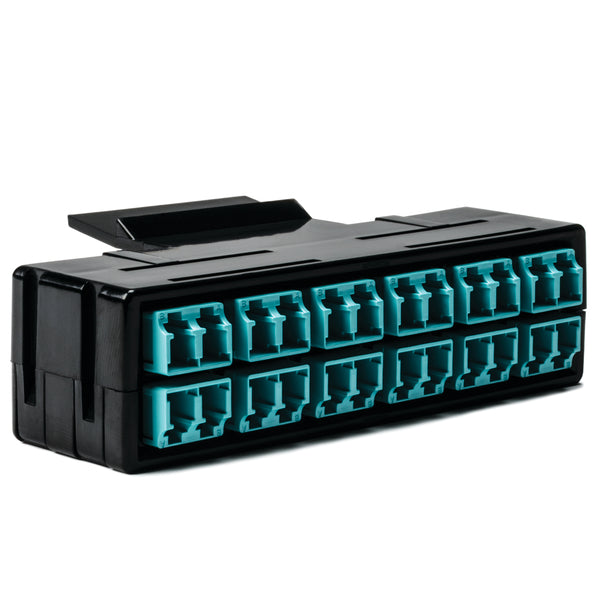 HellermannTyton RNGFAP12DMMQLC | Rapidnet Fiber Adapter Panel 12 Dup, Mm, Lc Aqua 1/Pkg
