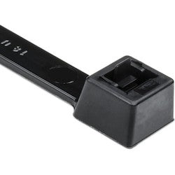 HellermannTyton RT150MEP0X2 | Releasable Cable Tie, Release Tab, 21" Long, 175lb Tensile Strength, PA66, Black, 25/pkg