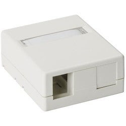 HellermannTyton SMBDUAL-FW | Surface Mount Box, Plenum Rated, 2-Port, 2.32" x 1.10" x 2.78", PVC, Office White, 1/pkg