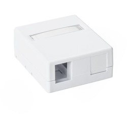 HellermannTyton SMBDUAL-W | Surface Mount Box, Plenum Rated, 2-Port, 2.32" x 1.10" x 2.78", PVC, White, 1/pkg