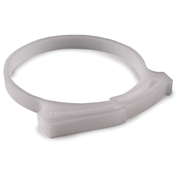 HellermannTyton SNP6010C2 | Snapper Hose Clamp, 2.26"–2.58" Bundle Diameter, Pom, White, 100/Pkg