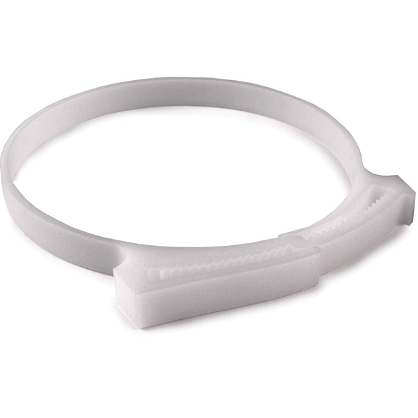 HellermannTyton SNP9010C2 | Snapper Hose Clamp, 3.46"–3.82" Bundle Diameter, Pom, White, 100/Pkg