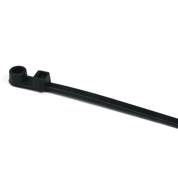 HellermannTyton T120MR0H4 | 1-Piece Cable Tie/Screw Mount, 4.3" Long, #1/4 Screw, 4.02" Max Bundle Dia, 120lb, PA66, Black, 500/pkg
