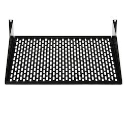 HellermannTyton T19X145V | Vented Cantilevered Equipment Shelf, 2U, Steel, Black, 1/Box