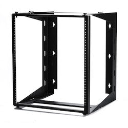HellermannTyton T24PPR | Wall Mount Swing-Out Rack, 12U, 18.0" Depth, Steel, Black, 1/box