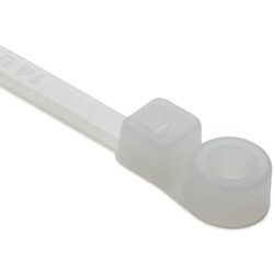 HellermannTyton T30MR9M4 | 1-Piece Cable Tie/Screw Mount, 6.3" Long, #8 Screw, 1.3" Max Bundle Dia, 30lb, PA66, Natural, 1000/pkg