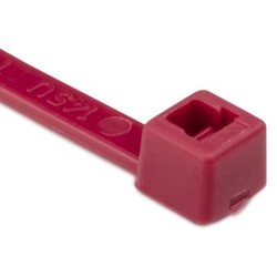HellermannTyton T30R2C2 | Cable Tie, 5.8" Long, UL Rated, 30lb Tensile Strength, PA66, Red, 100/pkg