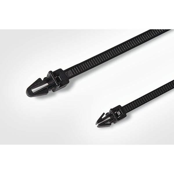 HellermannTyton T30RSF9M4 | 1-Piece Cable Tie/Arrowhead Mount, 6.3"L, 30Lb, 0.04"–0.09" Panel Thickness, Pa66, Natural, 1000/Pkg