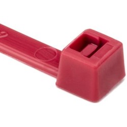 HellermannTyton T50I2C2UL | Cable Tie, 12" Long, Ul Rated, 50Lb Tensile Strength, Pa66, Red, 100/Pkg