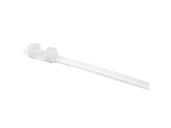 HellermannTyton T50MI9C2 | Screw-Mount Cable Tie, 12.4" Long, #10 Screw, 3.4" Max Bundle Dia, 50lb, PA66, Natural