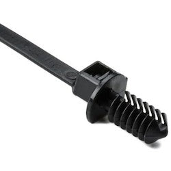 HellermannTyton T50RTM250HSM4 | 1-Pc Cable Tie/Fir Tree Mount, 8"L, 0.25 - 0.28" Mounting Hole, 50Lb, Pa66Hs, Black, 1000/Pkg