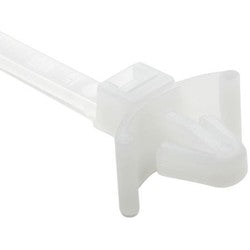 HellermannTyton T50SL7.NN6P | 1-Piece Cable Tie/Arrowhead Mount with Wings, 6.5"L, 50lb, 0.27 - 0.28" Mtg Hole, PA66, Natural, 500/bag