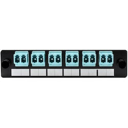 HellermannTyton VFAP6DMMQLCZ | Fiber Adapter Panel Preloaded with 6 Duplex LC MM, Aqua, 1/pkg