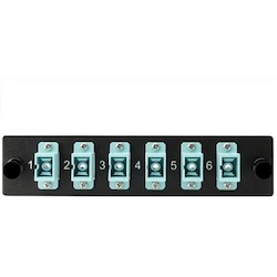 HellermannTyton VFAP6SMMQSCZ | Fiber Adapter Panel Preloaded with 6 Simplex SC MM, Aqua, 1/pkg