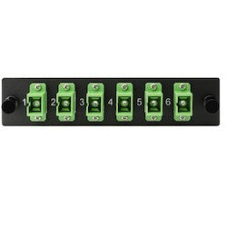 HellermannTyton VFAP6SSMASCZ | Fiber Adapter Panel Preloaded with 6 Simplex SC SMA, Green, 1/pkg