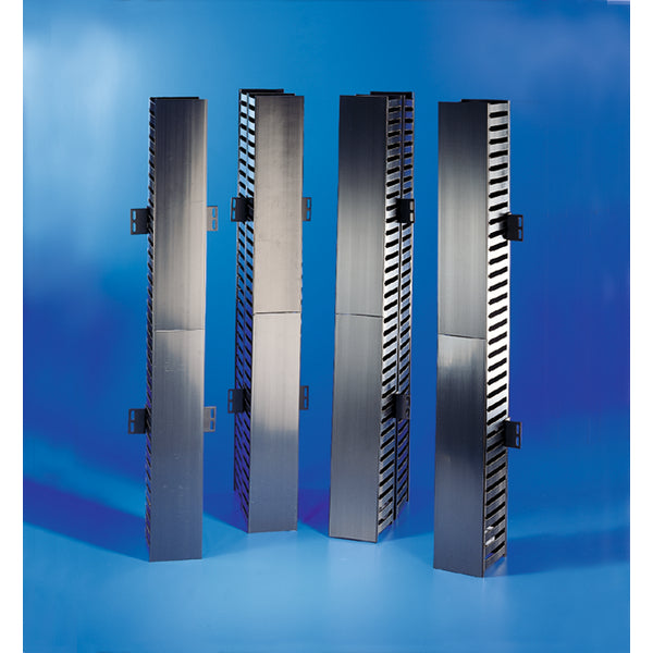 HellermannTyton VWMDC4X5BK | Vertical Wire Manager Dual-Sided, Center Mount, 4.0" X 5.0" X 35.0" Front, Black, 1/Box