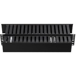 HellermannTyton WMB2B | Horizontal Wire Manager, Dual-Sided 2U, 3.0" X 3.0" Front, 3.0" X 5.0" Rear, Black, 1/Box