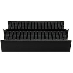 HellermannTyton WMB32H | Horizontal Wire Manager, Dual-Sided 3U, 4.0" x 5.0 " Front, 4.0" x 5.0 " Rear, Hinged, Black, 1/box
