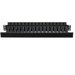 HellermannTyton WMBN2 | Horizontal Wire Manager, Dual-Sided 1U, 1.5" x 2.0" Front, 1.5" x 4.0" Rear, Black, 1/box
