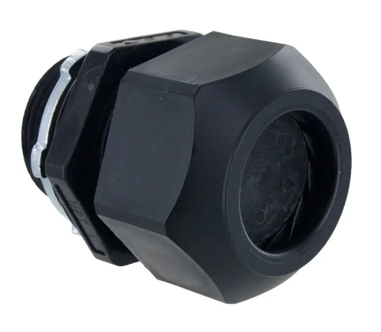 Heyco M8437GBT-SM | Multi-Hole Cord Grip, Liquid-Tight, Nylon, 1 in. NPT, Black