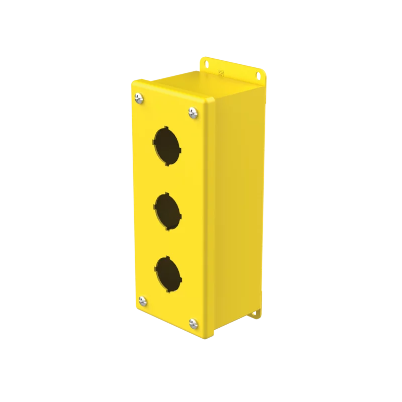 Hoffman E3PBY | Pushbutton Enclosures Type 12, 3PBx30.5mm, Safety Yellow, Steel