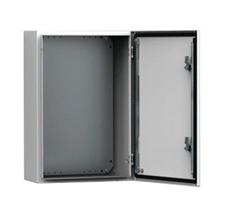 Hoffman MAS0202015R5 | Mild Steel Single Door Enclosure with Mounting Plate, 200 × 200 × 155 mm, Light Grey Finish