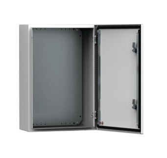 Hoffman MAS0303015R5 | Mild Steel Single Door Enclosure with Mounting Plate, 300 × 300 × 155 mm, Light Grey Finish